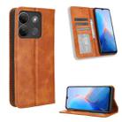 For Infinix Smart 7 Plus Magnetic Buckle Retro Texture Leather Phone Case(Brown) - 1