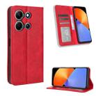 For Infinix Note 30i Magnetic Buckle Retro Texture Leather Phone Case(Red) - 1