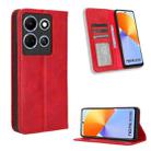 For Infinix Note 30 4G Magnetic Buckle Retro Texture Leather Phone Case(Red) - 1