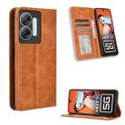 For Infinix Hot 30 5G X6832 Magnetic Buckle Retro Texture Leather Phone Case(Brown) - 1