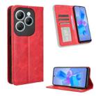 For Infinix Hot 40 4G Magnetic Buckle Retro Texture Leather Phone Case(Red) - 1