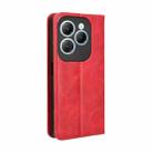 For Infinix Hot 40 4G Magnetic Buckle Retro Texture Leather Phone Case(Red) - 3