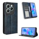 For Infinix Hot 40 4G Magnetic Buckle Retro Texture Leather Phone Case(Blue) - 1