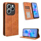 For Infinix Hot 40 4G Magnetic Buckle Retro Texture Leather Phone Case(Brown) - 1