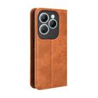 For Infinix Hot 40 4G Magnetic Buckle Retro Texture Leather Phone Case(Brown) - 3