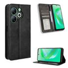 For Infinix Smart 8 X6525 Magnetic Buckle Retro Texture Leather Phone Case(Black) - 1