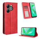 For Infinix Smart 8 X6525 Magnetic Buckle Retro Texture Leather Phone Case(Red) - 1