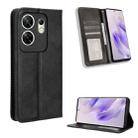 For Infinix Zero 30 4G Magnetic Buckle Retro Texture Leather Phone Case(Black) - 1