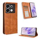 For Infinix Zero 30 5G Magnetic Buckle Retro Texture Leather Phone Case(Brown) - 1