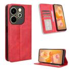 For Infinix Hot 40i 4G Magnetic Buckle Retro Texture Leather Phone Case(Red) - 1