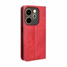 For Infinix Hot 40i 4G Magnetic Buckle Retro Texture Leather Phone Case(Red) - 3