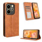 For Infinix Hot 40i 4G Magnetic Buckle Retro Texture Leather Phone Case(Brown) - 1