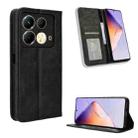 For Infinix Note 40 4G Magnetic Buckle Retro Texture Leather Phone Case(Black) - 1
