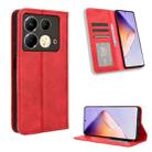 For Infinix Note 40 4G Magnetic Buckle Retro Texture Leather Phone Case(Red) - 1