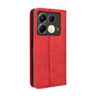 For Infinix Note 40 4G Magnetic Buckle Retro Texture Leather Phone Case(Red) - 3