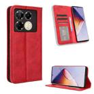 For Infinix Note 40 Pro 4G Magnetic Buckle Retro Texture Leather Phone Case(Red) - 1