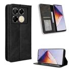 For Infinix Note 40 5G X6852 Magnetic Buckle Retro Texture Leather Phone Case(Black) - 1