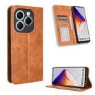 For Infinix Note 40X 5G X6838 Magnetic Buckle Retro Texture Leather Phone Case(Brown) - 1