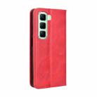 For Infinix Hot 50 4G Magnetic Buckle Retro Texture Leather Phone Case(Red) - 3