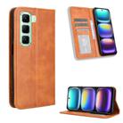 For Infinix Hot 50 5G Magnetic Buckle Retro Texture Leather Phone Case(Brown) - 1