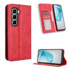 For Infinix Hot 50 Pro 4G Magnetic Buckle Retro Texture Leather Phone Case(Red) - 1