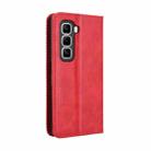 For Infinix Hot 50 Pro 4G Magnetic Buckle Retro Texture Leather Phone Case(Red) - 3