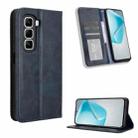 For Infinix Hot 50 Pro 4G Magnetic Buckle Retro Texture Leather Phone Case(Blue) - 1