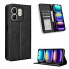 For Infinix Hot 50i 4G / Smart 9 4G Magnetic Buckle Retro Texture Leather Phone Case(Black) - 1