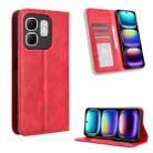 For Infinix Hot 50i 4G / Smart 9 4G Magnetic Buckle Retro Texture Leather Phone Case(Red) - 1