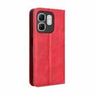 For Infinix Hot 50i 4G / Smart 9 4G Magnetic Buckle Retro Texture Leather Phone Case(Red) - 3