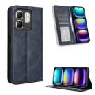 For Infinix Hot 50i 4G / Smart 9 4G Magnetic Buckle Retro Texture Leather Phone Case(Blue) - 1