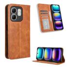 For Infinix Hot 50i 4G / Smart 9 4G Magnetic Buckle Retro Texture Leather Phone Case(Brown) - 1