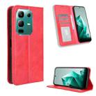 For Infinix Note 50x 5G Magnetic Buckle Retro Texture Leather Phone Case(Red) - 1