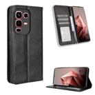 For Infinix Note 50s 5G Magnetic Buckle Retro Texture Leather Phone Case(Black) - 1