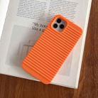 For iPhone 14 Stripe Pattern Cooling TPU Phone Case(Orange) - 1