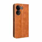 For Tecno Camon 20 Pro Magnetic Buckle Retro Texture Leather Phone Case(Brown) - 3