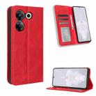 For Tecno Camon 20 Pro 5G Magnetic Buckle Retro Texture Leather Phone Case(Red) - 1