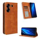 For Tenco Pova 5 4G Magnetic Buckle Retro Texture Leather Phone Case(Brown) - 1