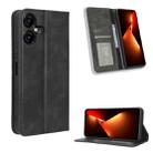 For Tecno Pova Neo 3 Magnetic Buckle Retro Texture Leather Phone Case(Black) - 1