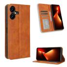 For Tecno Pova Neo 3 Magnetic Buckle Retro Texture Leather Phone Case(Brown) - 1