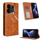 For Tecno Pova 5 Pro LH8n Magnetic Buckle Retro Texture Leather Phone Case(Brown) - 1