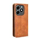 For Tecno Spark 20 4G Magnetic Buckle Retro Texture Leather Phone Case(Brown) - 3