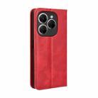 For Tecno Spark 20 Pro 4G Magnetic Buckle Retro Texture Leather Phone Case(Red) - 3