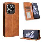 For Tecno Spark 20 Pro 4G Magnetic Buckle Retro Texture Leather Phone Case(Brown) - 1