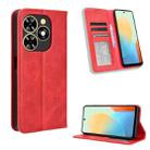 For Tecno Spark Go 2024 Magnetic Buckle Retro Texture Leather Phone Case(Red) - 1