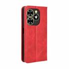 For Tecno Spark Go 2024 Magnetic Buckle Retro Texture Leather Phone Case(Red) - 3