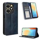 For Tecno Spark Go 2024 Magnetic Buckle Retro Texture Leather Phone Case(Blue) - 1