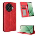 For Tecno Spark 20 Pro+ 4G Magnetic Buckle Retro Texture Leather Phone Case(Red) - 1