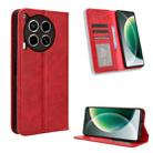 For Tecno Camon 30 5G / 4G Magnetic Buckle Retro Texture Leather Phone Case(Red) - 1