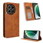 For Tecno Camon 30 5G / 4G Magnetic Buckle Retro Texture Leather Phone Case(Brown) - 1